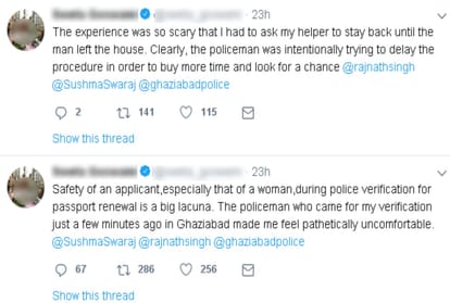 ghaziabad cop reach woman journalist home for passport verification says hug me