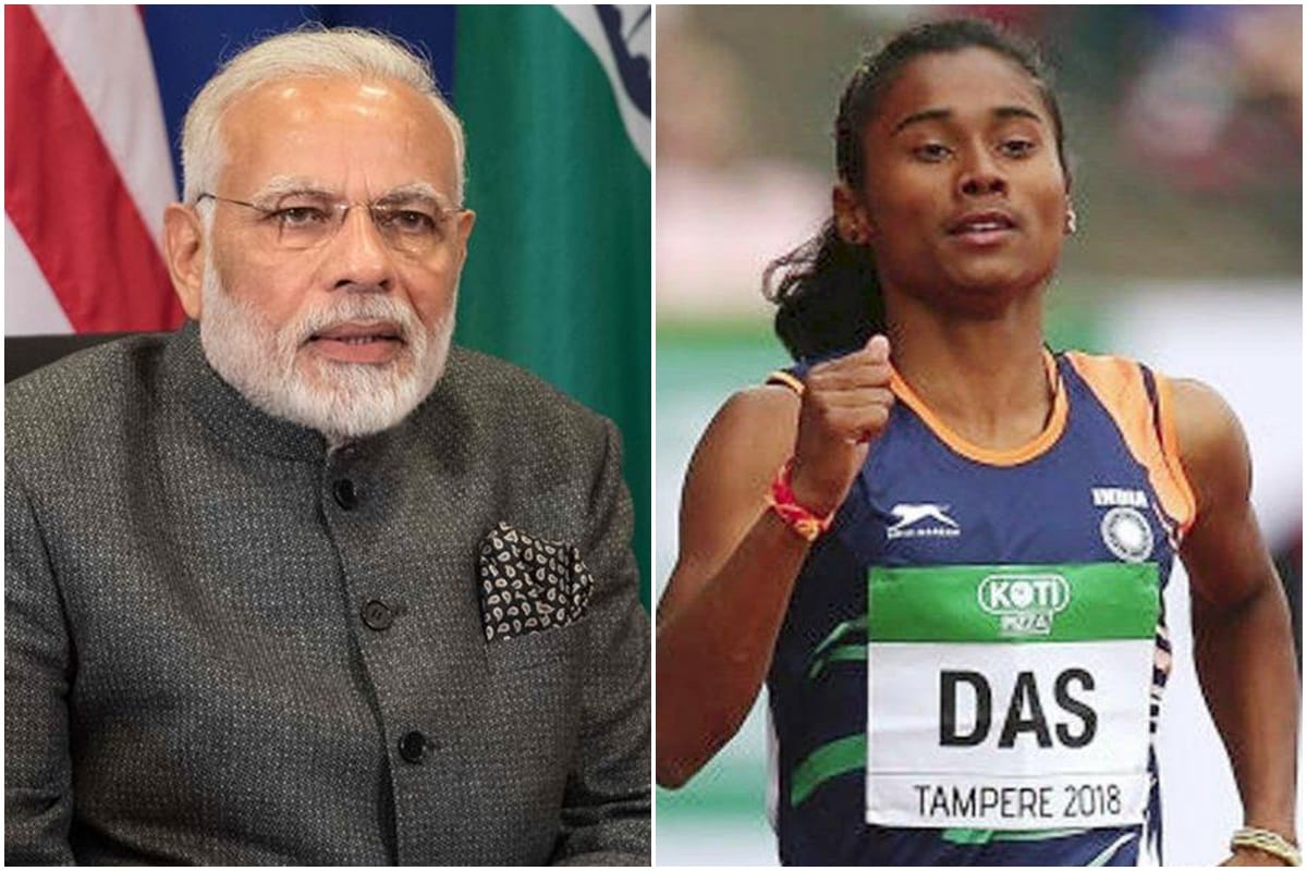 hima das: pm modi congratulate to hima das after winning gold in world 20 championships