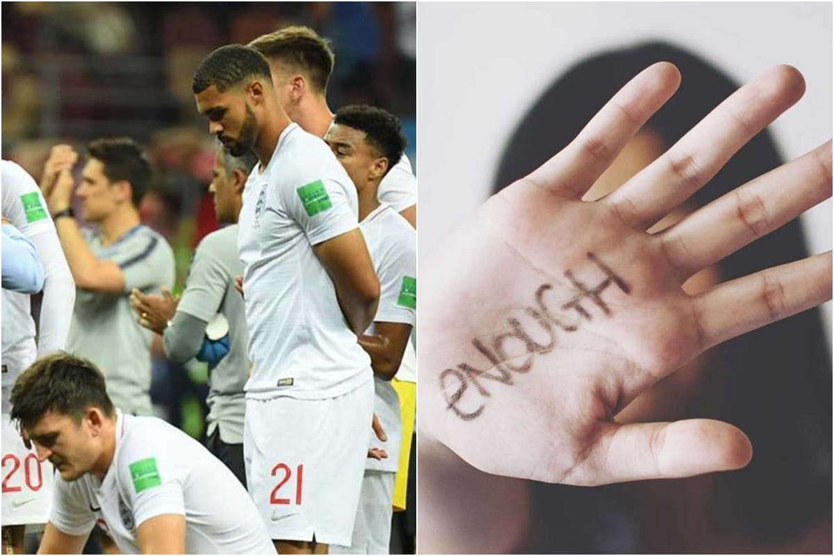 england fans beating women after the defeat in world cup matches