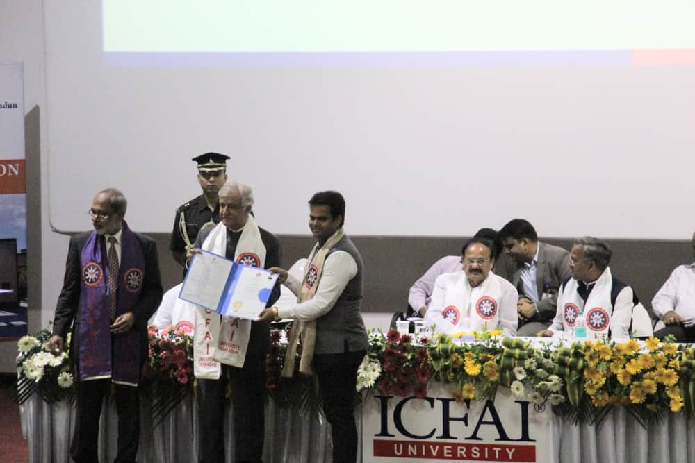 venkaiah naidu visit icfai fifth convocation dehradun
