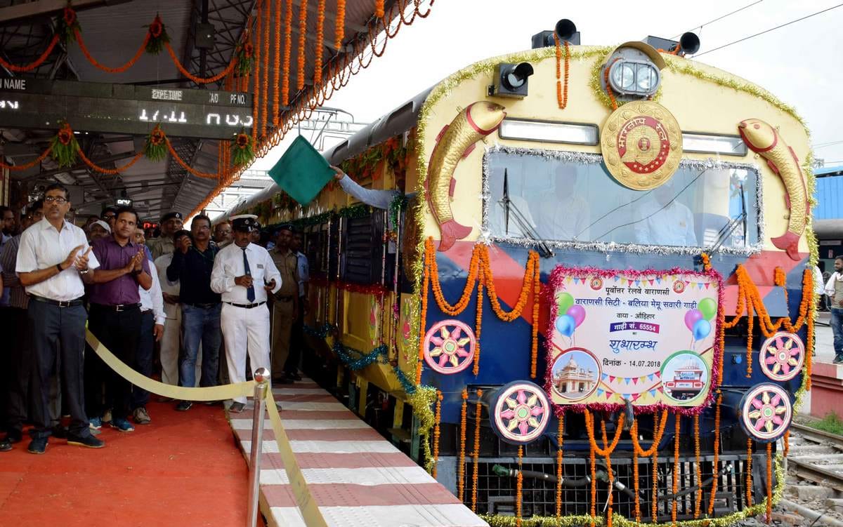 PM modi flag off varanasi to ballia memu train