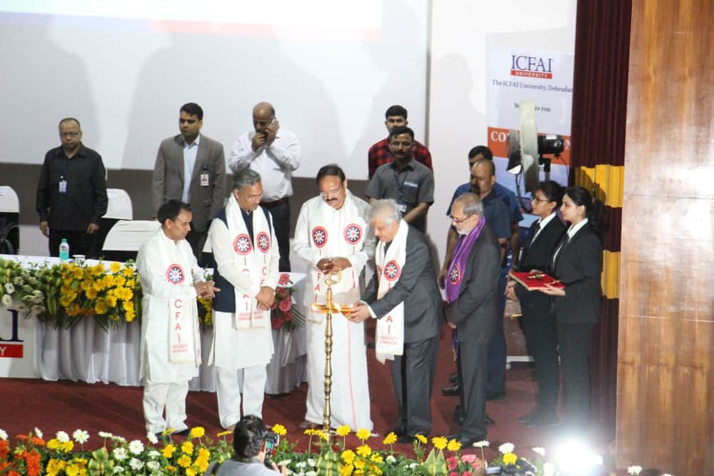 venkaiah naidu visit icfai fifth convocation dehradun