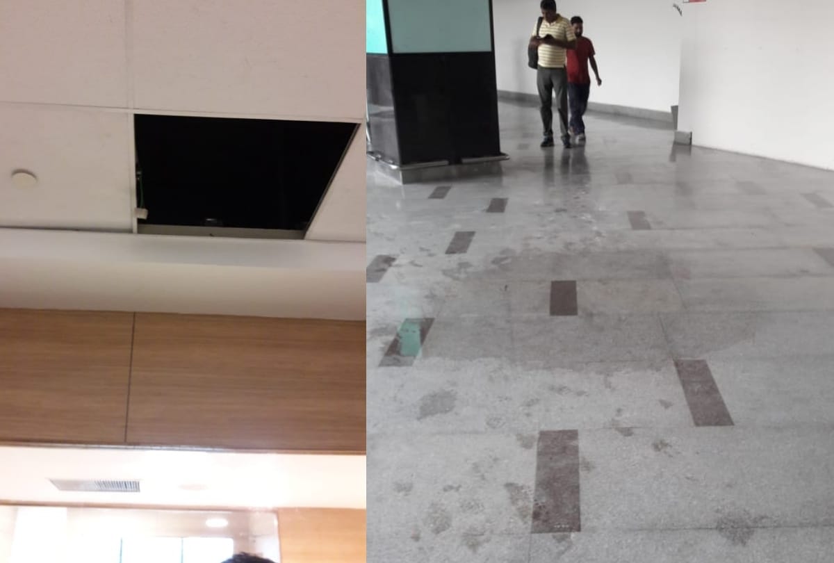 water leakage in newly constructed alambagh bus station