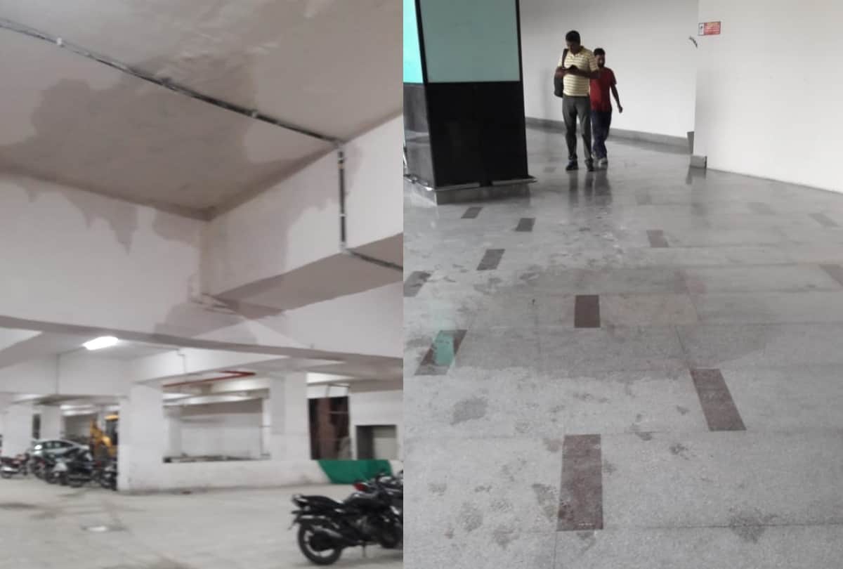 water leakage in newly constructed alambagh bus station