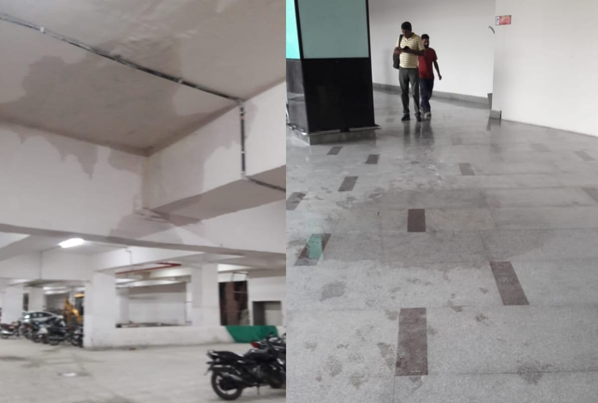 water leakage in newly constructed alambagh bus station