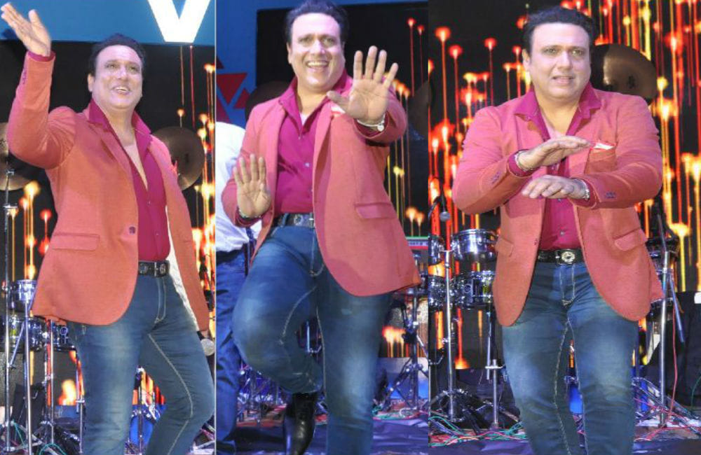 Govinda performing dance on his film songs in agra