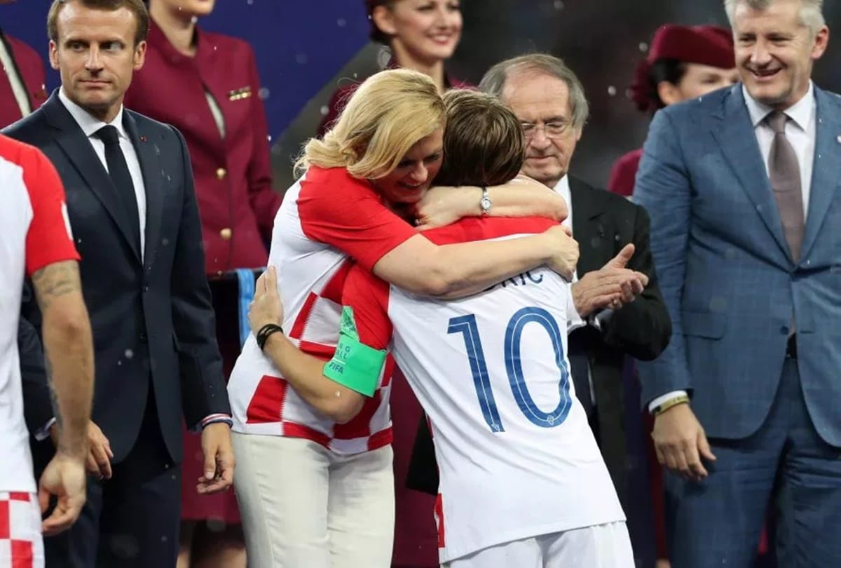 Croatian president kolinda grabar kitarovic gets emotional after her team defeat in world cup 2018