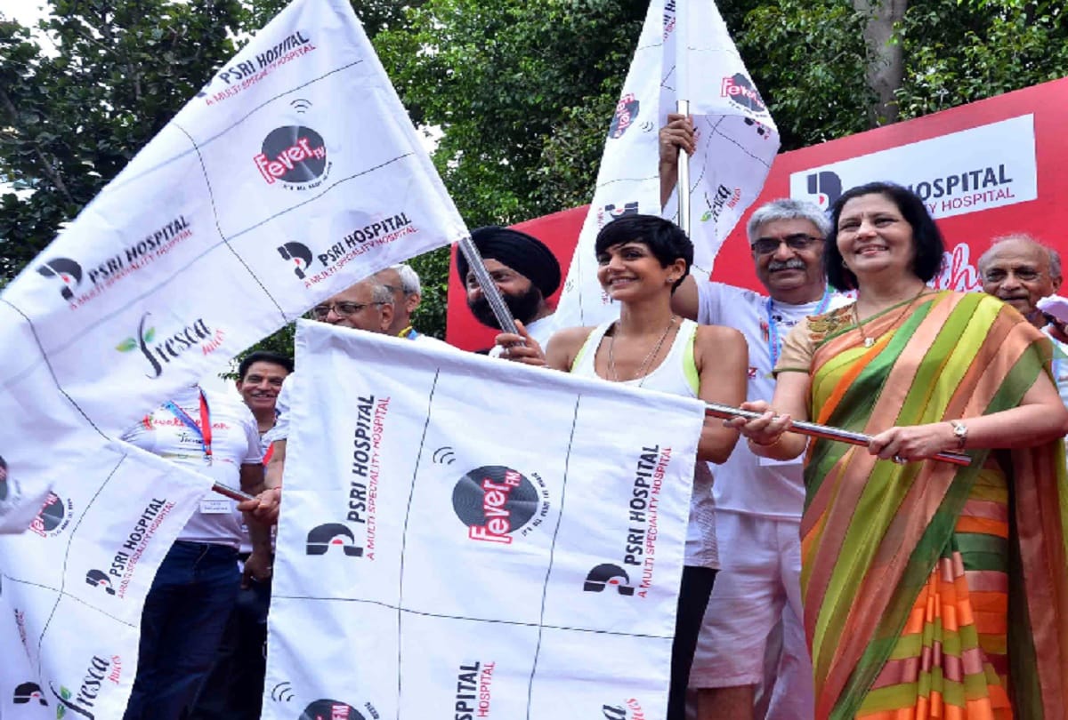 Actress Mandira Bedi joins the pollution awareness race in delhi