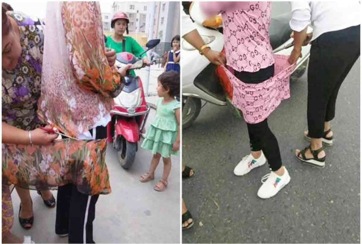 chinese authorities cutting dresses of muslim women in some places reveals the truth