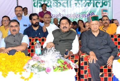 virbhadra singh in congress sammelan in nahan sirmour himachal pradesh