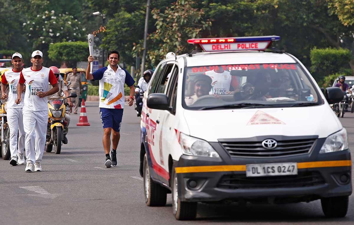 comedy of errors at asian games torch relay