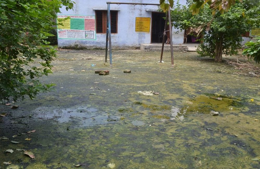 water logging in Government Primary School of etah 