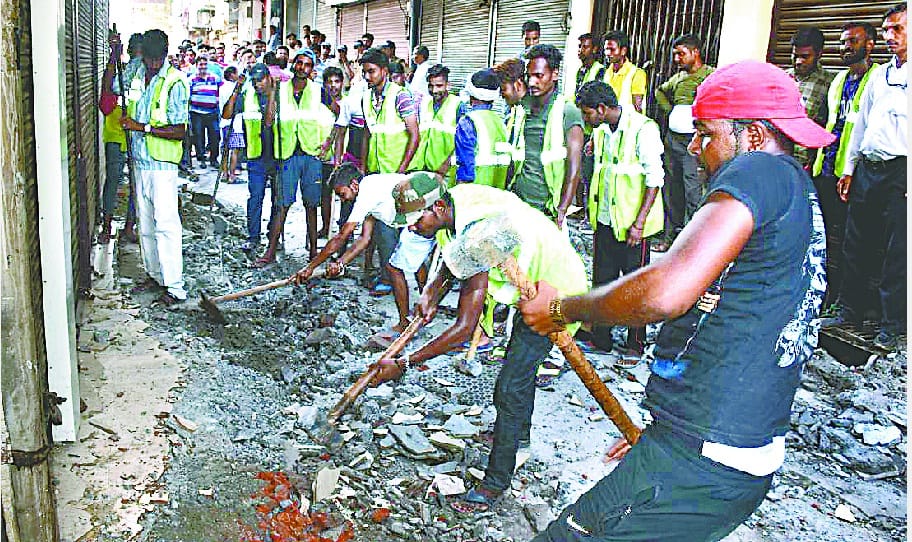 encroachment removed Manihari street