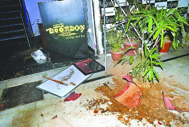 Attack on Boombox Cafe in Sector 9D Chandigarh