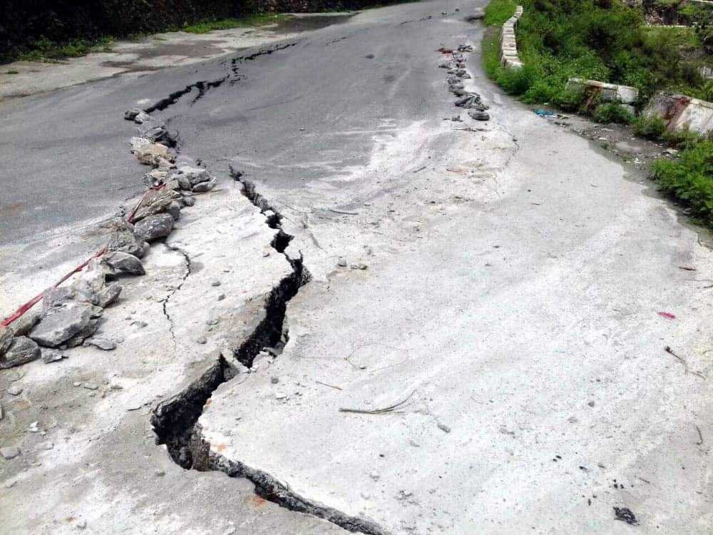 shops collapse due to landslide in narayanbagar after heavy rain