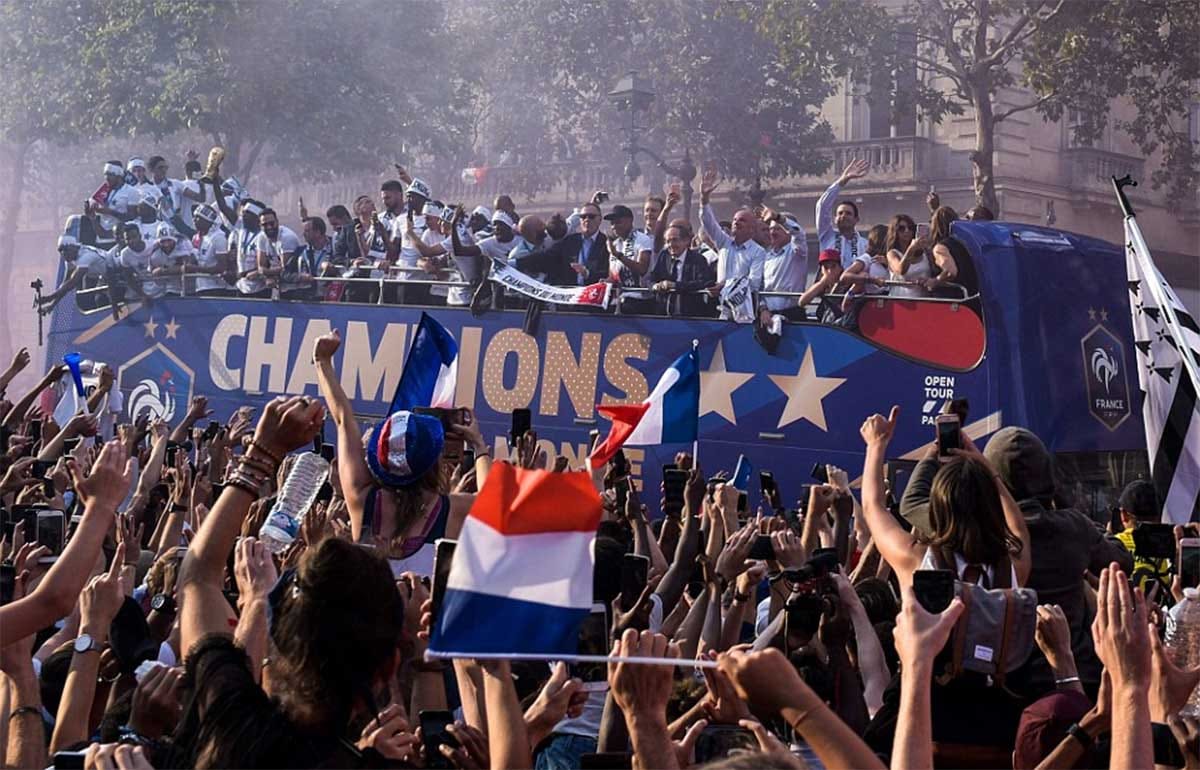 fifa world cup 2018 winner france welcome done in emphatic manner
