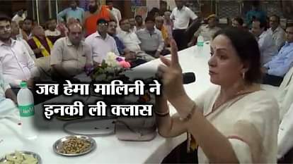 hema malini on inspection for mudia mela preparation in mathura 