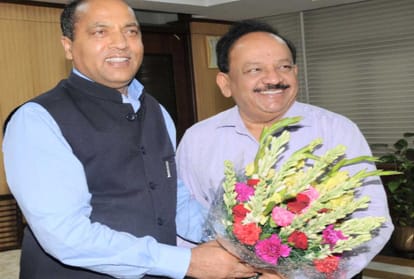 cm jairam thakur called on union minister nitin gadkari and dr harshvardhan 