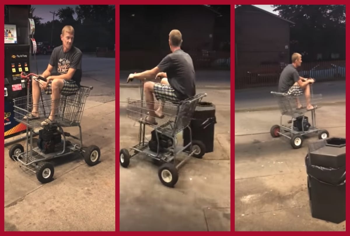 Video viral of a man who made a motorized shopping cart 