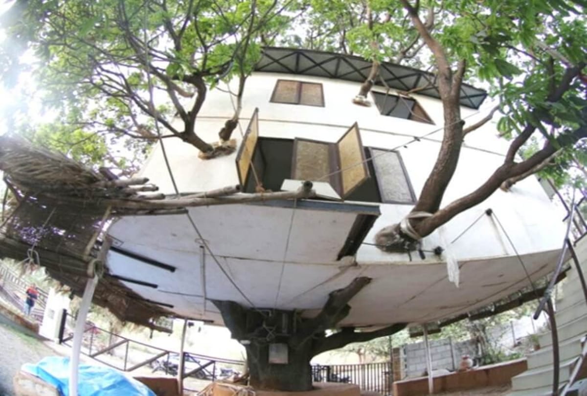 Four storey home made by an iit graduate on mango tree