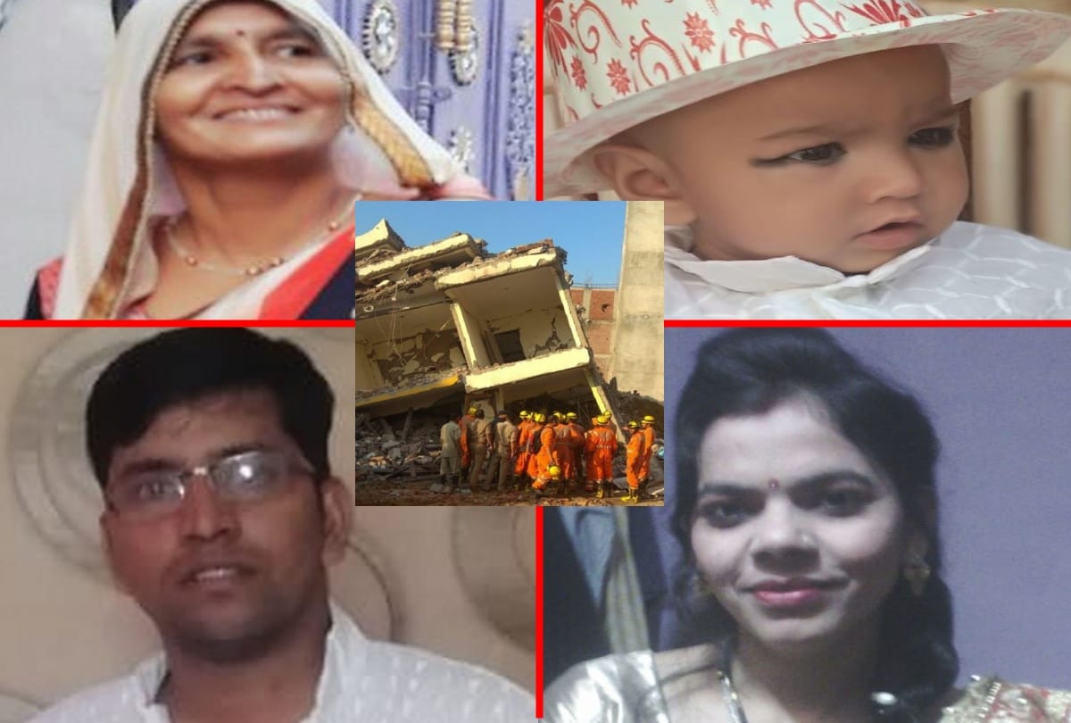 shahberi building collapsed four dead body Found of ONE family buried in rubble 	