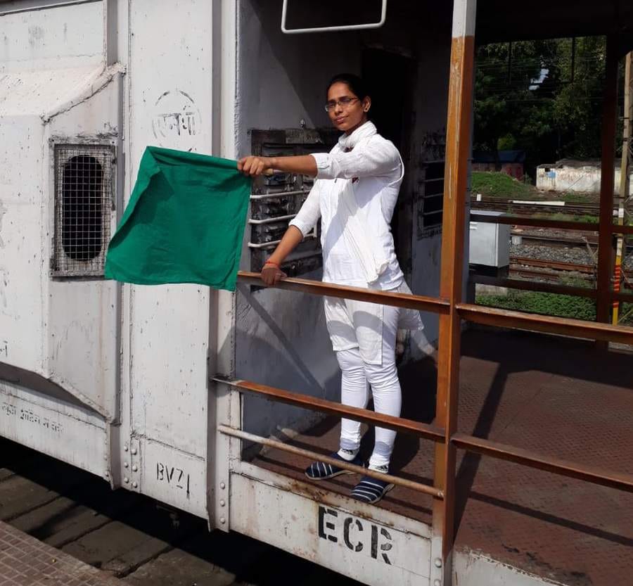 First woman goods train guard arrived at mughal sarai 