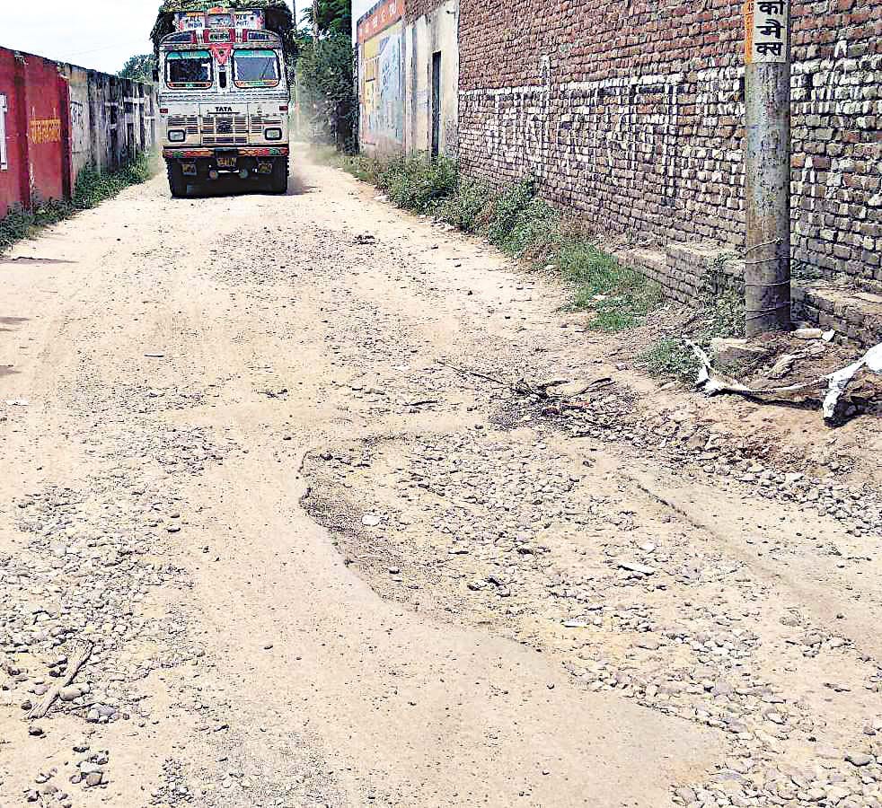 heavy vehicle destroy small road due to save toll tax in amroha