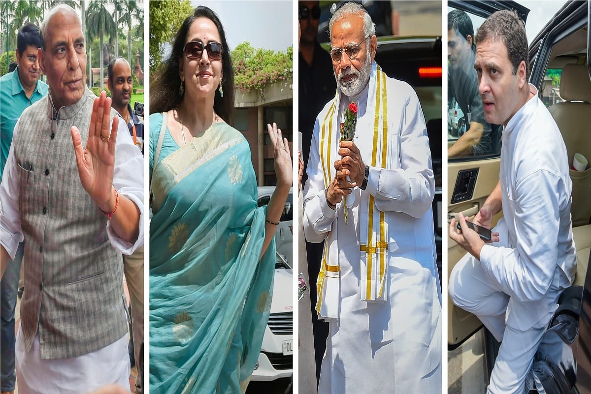 PM modi, Sushma Swaraj and Home Minister Rajnath Singh arrive in Parliament 
