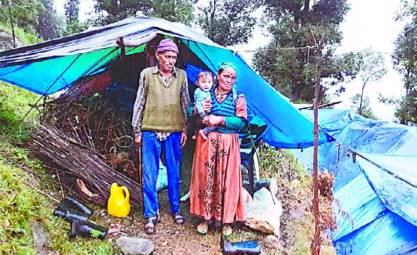Nights of disaster affected people passing in tents