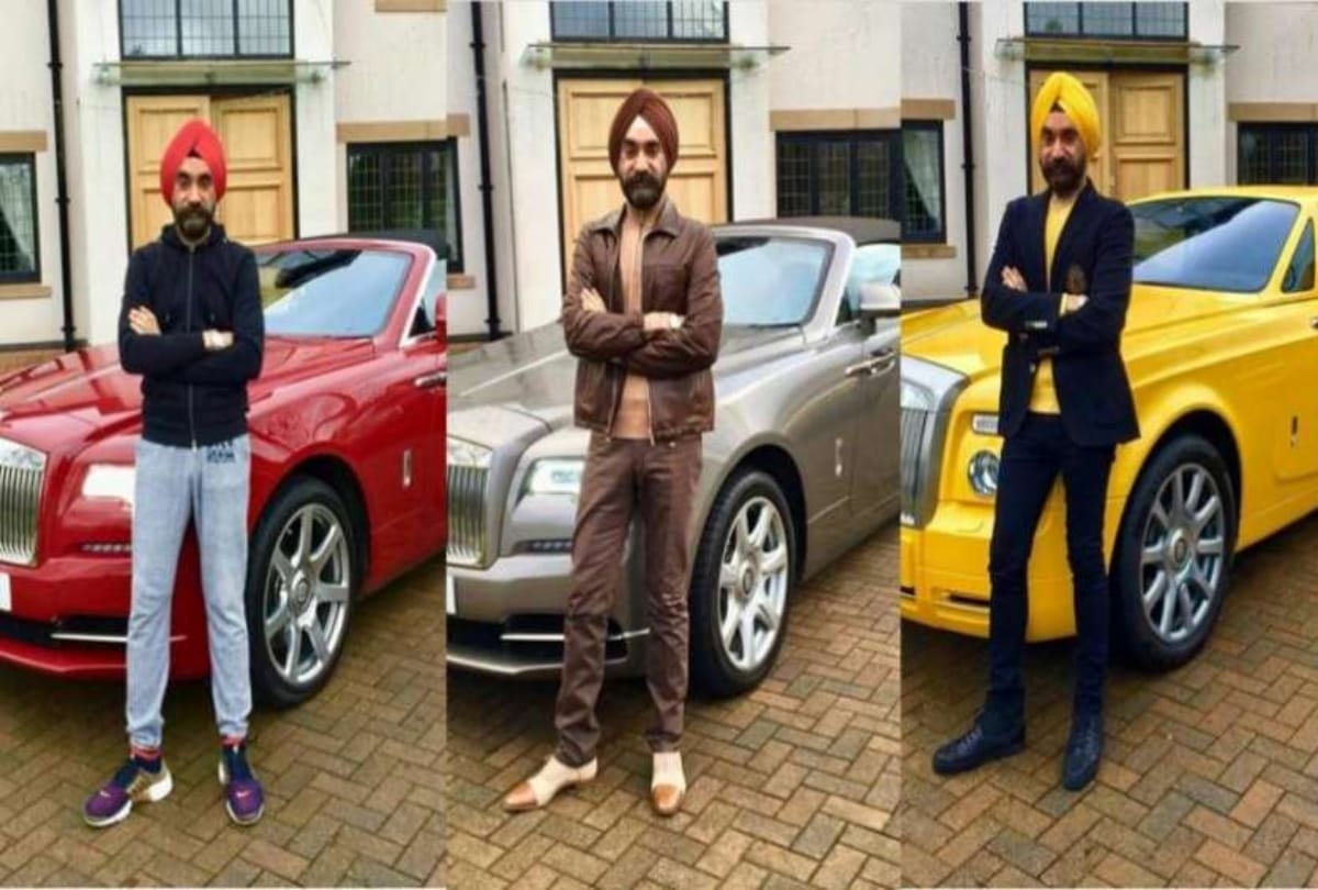 Man have seven rolls royce car matching with his turban