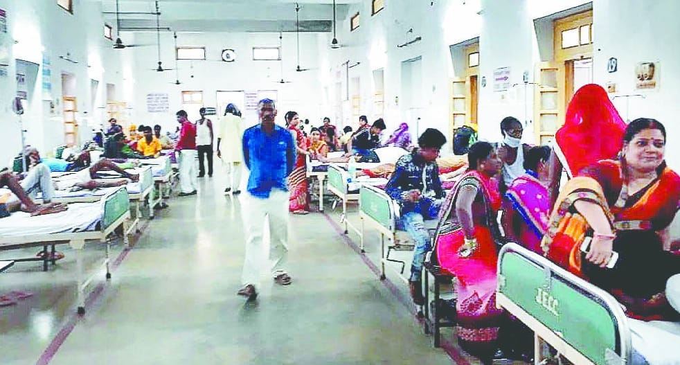 District Hospital beds full, returned patients