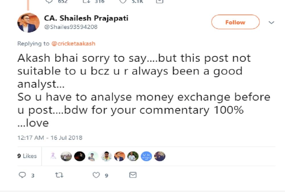 team indias Former cricketer Aakash Chopra paid nearly 7 lakh’ for a meal