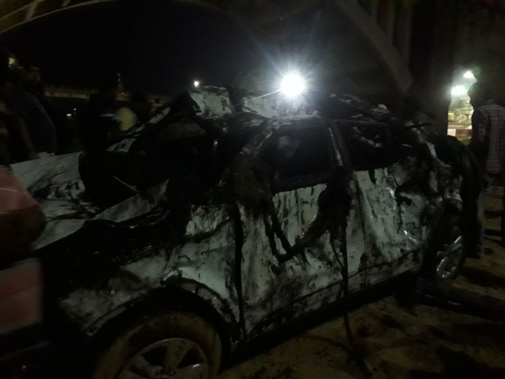Car fallen from varuna river bridge at varanasi