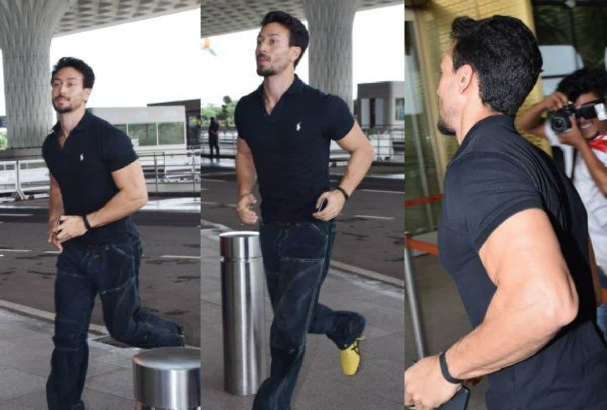 tiger shroff spotted at the airport