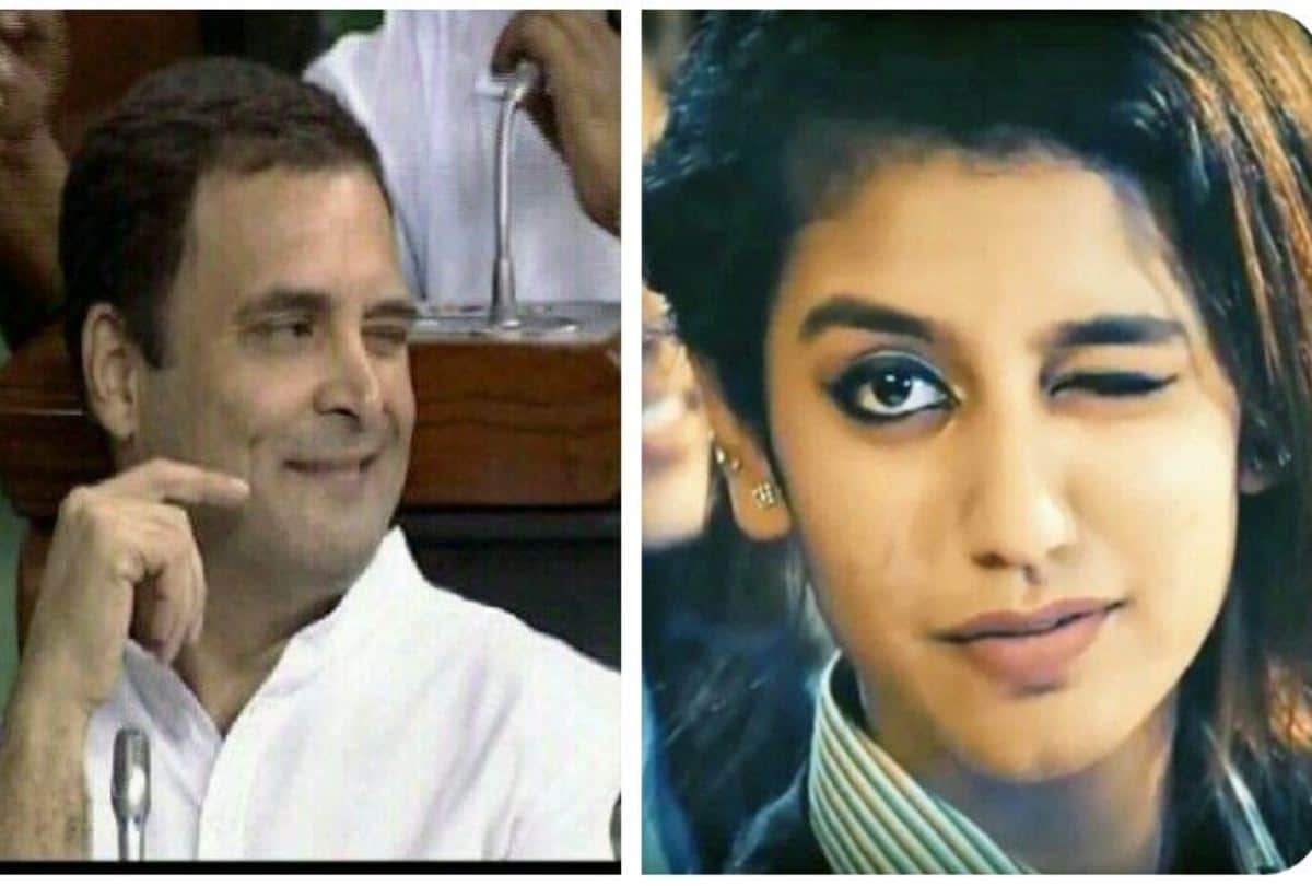 rahul gandhi winks after hugging narendra modi internet users compare with priya prakash