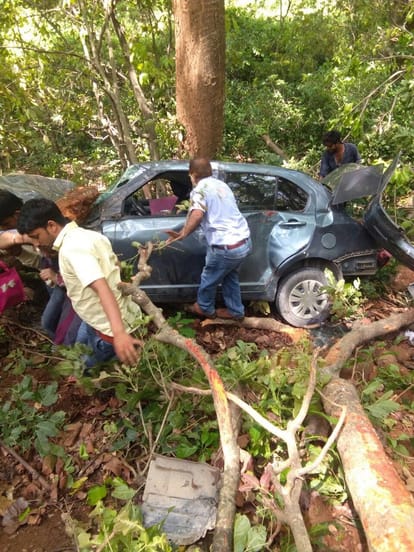 Haryana BJP vice president's car fell into gorge