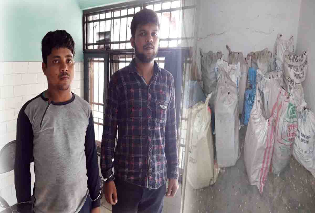 अवैध शराब के साथ पुलिस गिरफ्त में आरोपी 