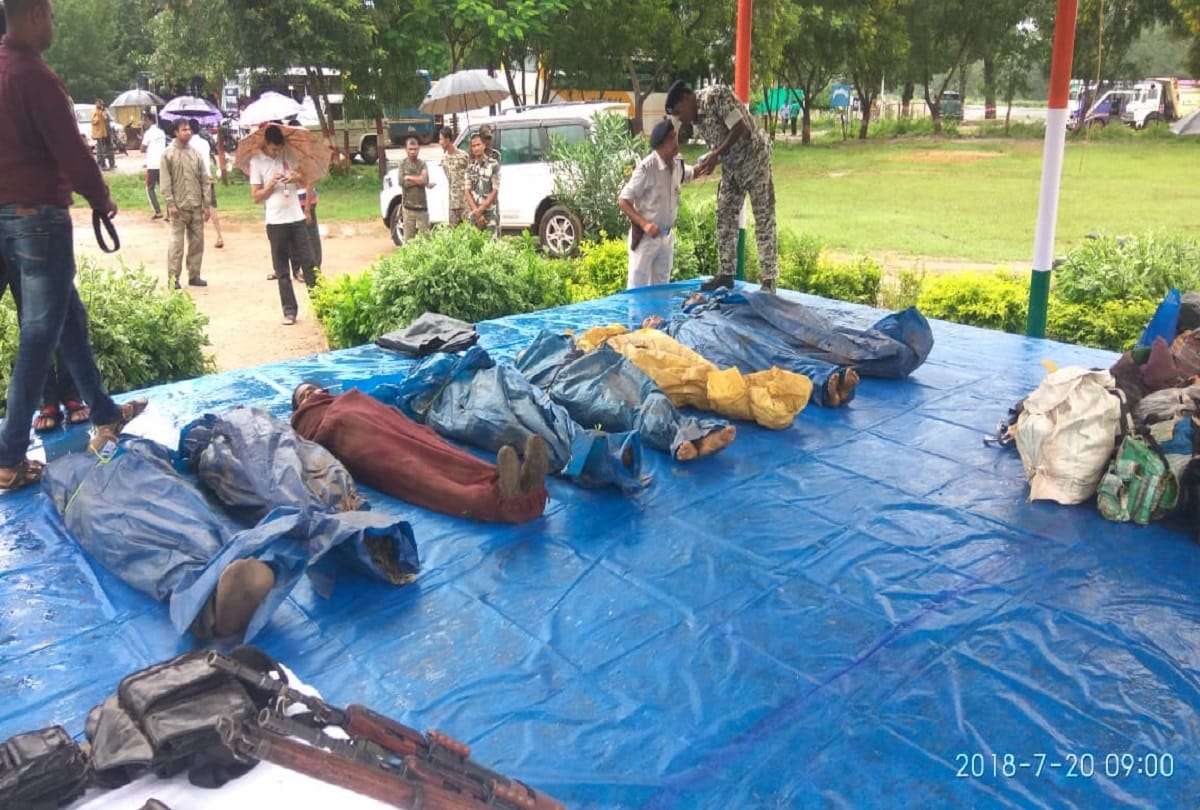 Chhattisgarh: 8 bodies of naxals, including 3 females, recovered from Timenar forest area,
