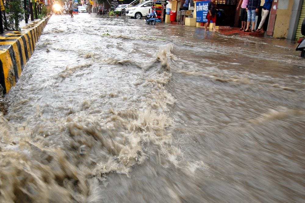 heavy rain on Tuesday 25 July 