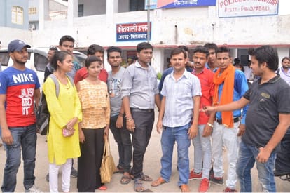 clash between teachers ABVP workers in SRK Collage Firozabad