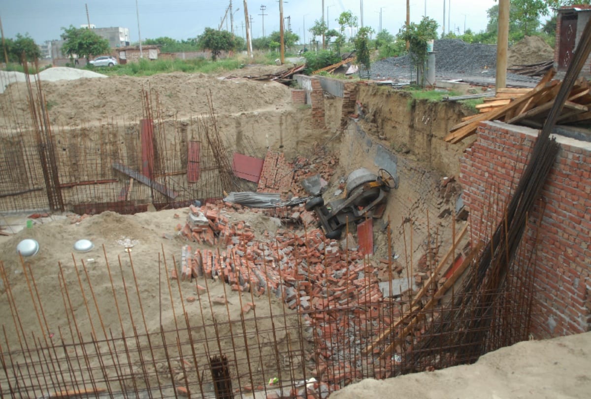 One dead and three others injured after an under construction building collapsed in Noida