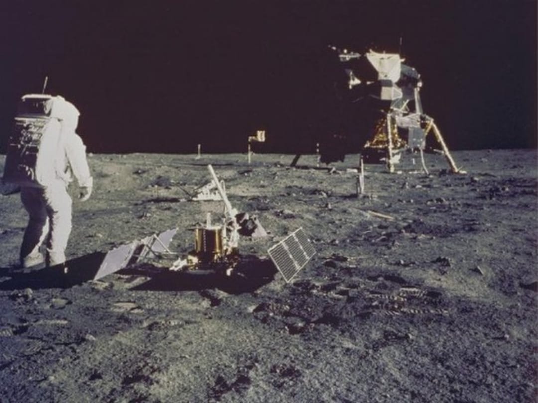 Historical day when Neil Armstrong was first man to walk on the moon