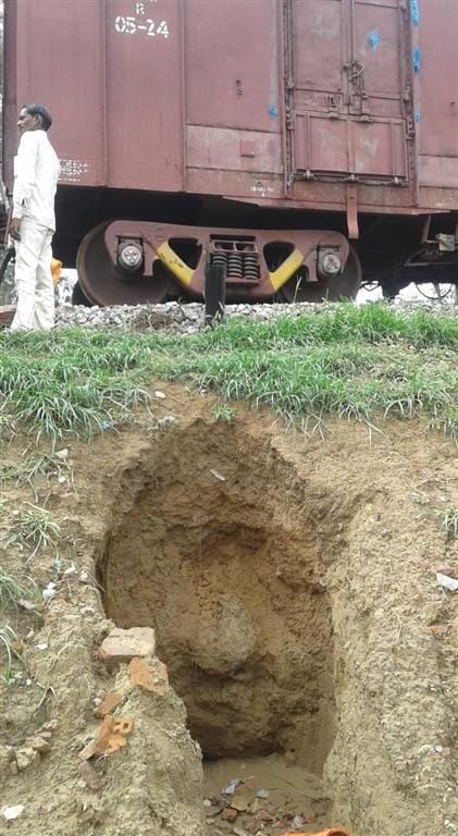 Earth down near Railway Track in Hathras