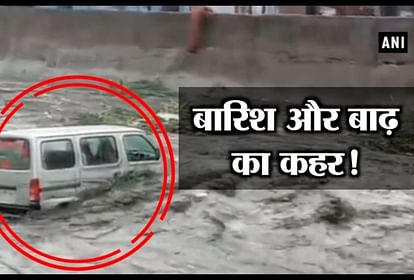 Car gets swept away in overflowing drain in Gwalior