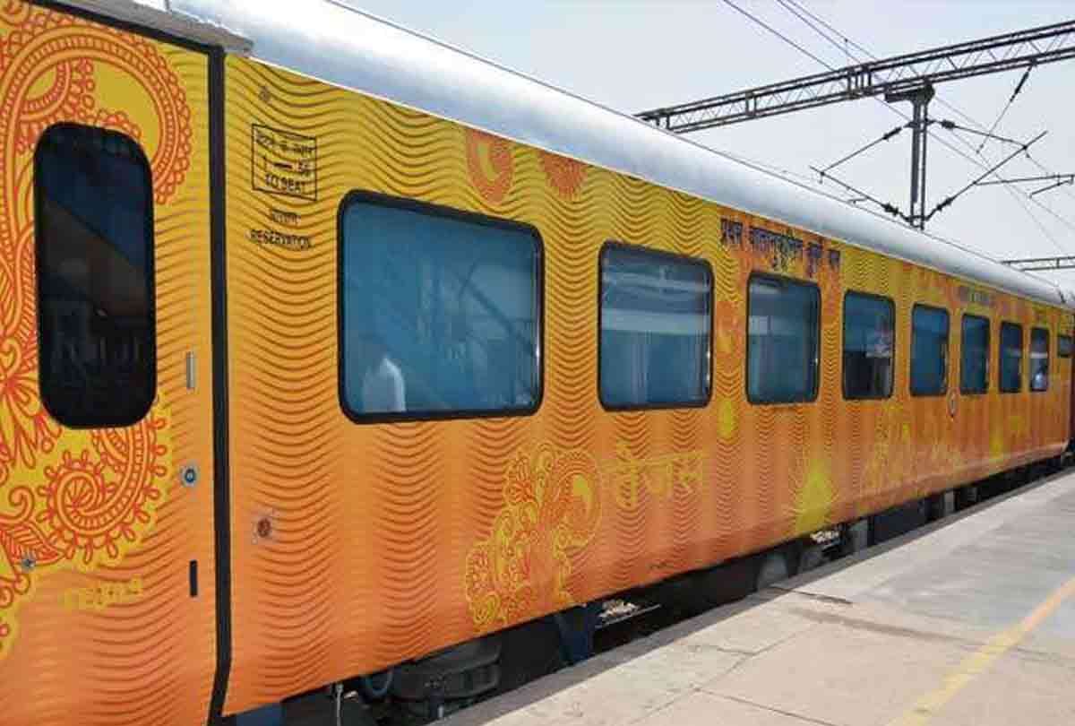 the new tejas express automatic windows and tv screen like flights with saffron colour