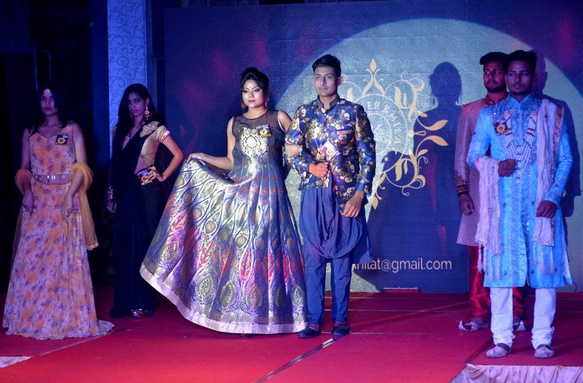 Models walk on ramp for mrs and miss varanasi 