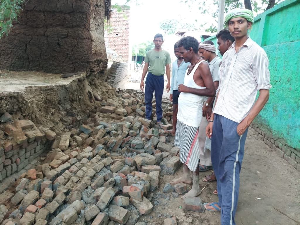 five year old child died after wall collapses in mathura