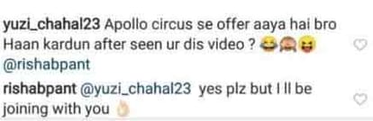 yuzvendra chahal teases rishabh pant for his blackflip and frontflip video