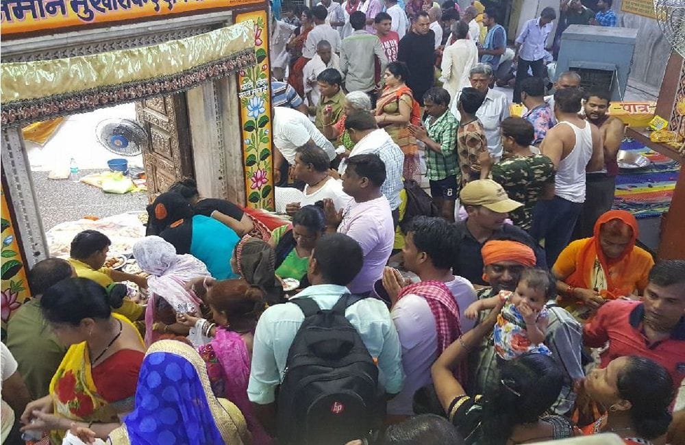 Devotees gather for Govardhan Parikrama in Mudiya Mela