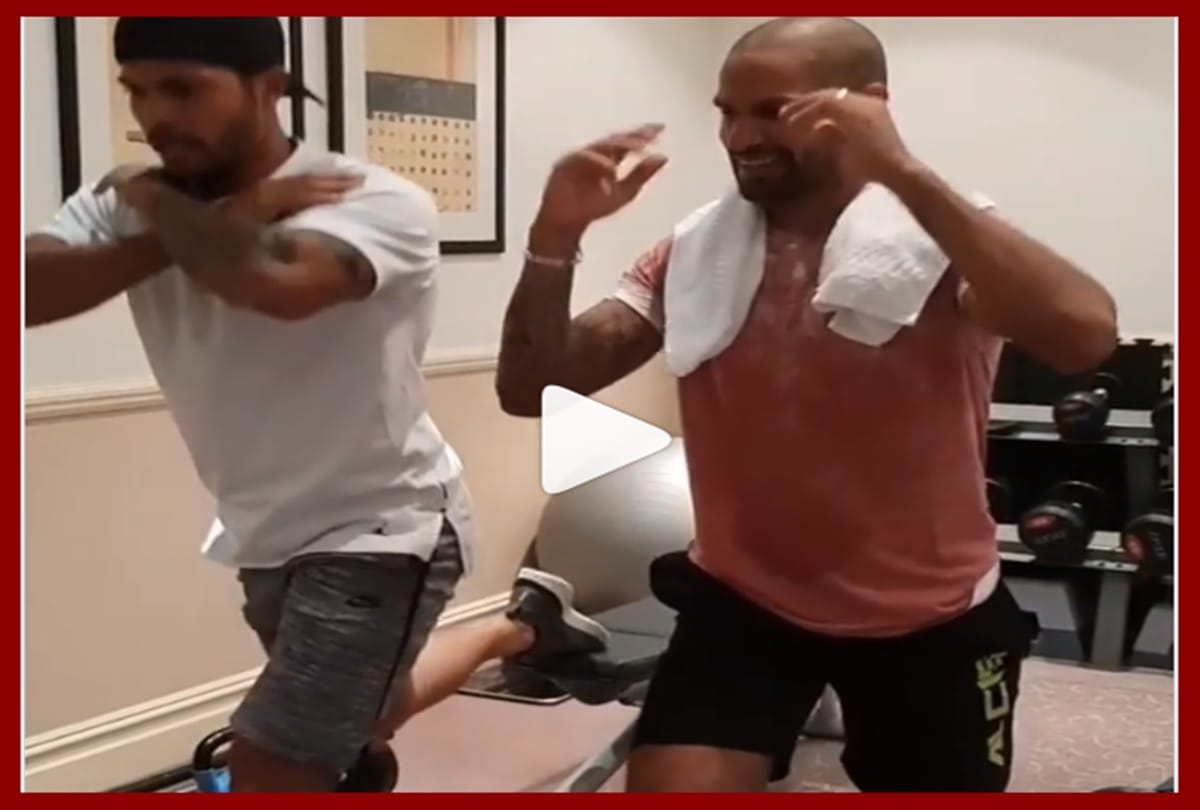 IND v ENG: Shikhar dhawan is working out hard at gym with umesh yadav